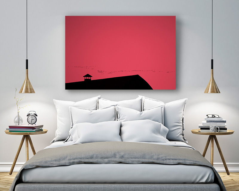 Et le soleil se coucha. Comme dans une BD. Montage sous acrylique.