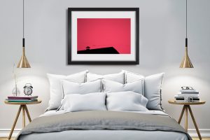 Et le soleil se coucha. Comme dans une BD. Oeuvre papier. Encadrement non inclus.