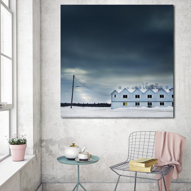 Bleus. Montage sous acrylique.